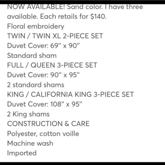 FINAL🚨Lauren Conrad Eloise duvet TWIN set SAND - Picture 5 of 5